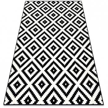 Alfombra BCF Geométrica Morad Ruta Diamantes - Negro/Crema 300x400 cm