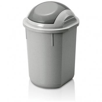 PAPELERA REDONDA GRIS CON TAPA 22 LITROS 7HOUSE