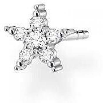 THOMAS SABO Charm Club Charming Single Ear Stud Earring with Silver and Cubic Zirconia Star Design