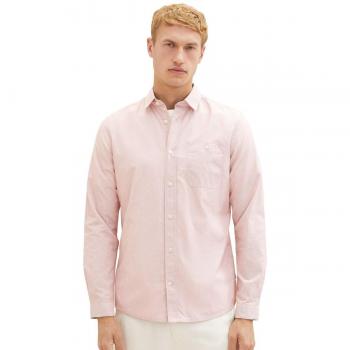 Camisa de hombre corte slim con microestampado en color rosa