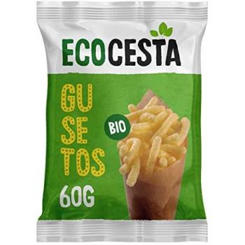 Gusanitos Ecológicos Ecocesta 60 g - Sin Azúcar Añadido - Apto para Veganos - Aperitivo Horneado - Ideal para Picar entre Horas