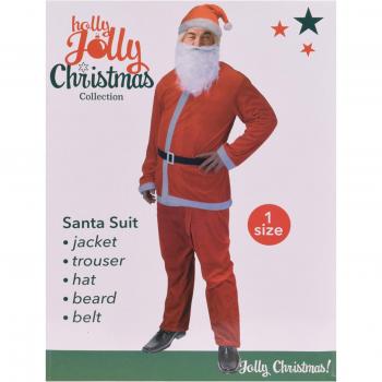 Disfraz de Papá Noel Jolly Christmas completo talla única rojo
