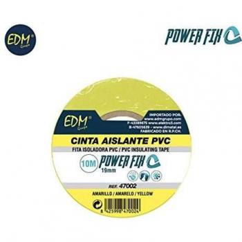Edm 47002 Cinta Aislante, Amarillo, 19 mm x 10 m