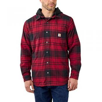 Camisa de flanela con forro polar y capucha Carhartt - Rojo, Talla M