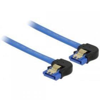 Cable SATA 6 Gb/s 0,30 m con conectores angulados y metalizados en azul