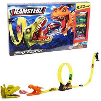 Teamsterz 1416440 Pista Dino Clash con 5 Coches