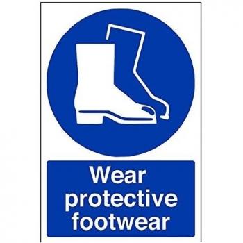 vsafety 41084 au-sllevar calzado de protección obligatorio EPI señal, autoadhesivos, vertical, 200 mm x 300 mm), color azul