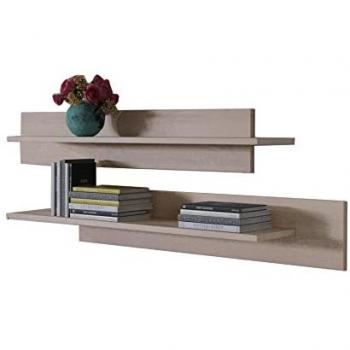 Set de 2 Estantes de Pared Colgantes Modelo Luke, Largo 100 cm, Color Sonoma, Acabado Mate, Dimensiones 100x20x20 cm, Material Melamina