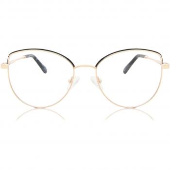 SmartBuy Collection Cat Eye Full Rim Metal Women’s Prescription Glasses Online Gold Size 52 - Blue Light Block Available