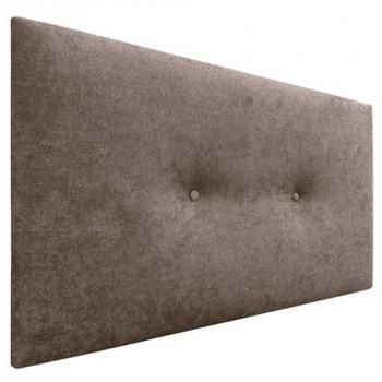 Cabecero de Polipiel o Tela Aqualine Liso con Botones Tapizado 110x50cm - Marrón, Cabezal Moderno y Acolchado para Camas 80/90/105