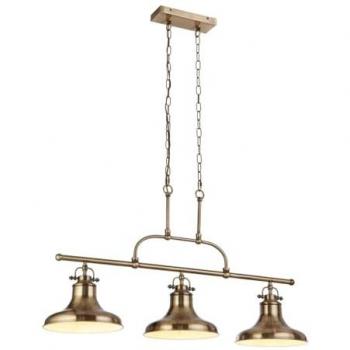 Colgante de 3 luces Dallas de metal envejecido en latón antiguo