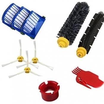 Robort Vacuum Cleaner, Lanowo Cambiar kit para iRobot Roomba 600 610 620 650 Serie de vacío Kit de sustitución de piezas de accesorios, incluyendo Cleaner Filter Pack, paquete de cepillo de cerda, flexible batidor de cepillo, herramienta de limpieza paq