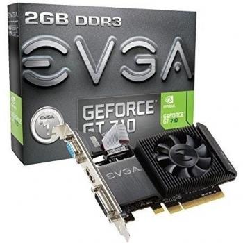 EVGA GeForce GT 710 2 GB Tarjeta Gráfica 1800 MHz DDR3, color negro