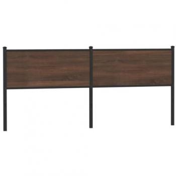 Cabecero de cama de madera de ingeniería y acero marrón roble 190 cm