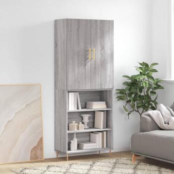Aparador alto de madera contrachapada gris Sonoma 69,5x34x180 cm