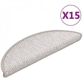 Alfombrilla Autoadhesiva de Escalera Sisal 15 uds Protector Color Antracita, Arena, Beige claro - Vidaxl 56x17x3 cm