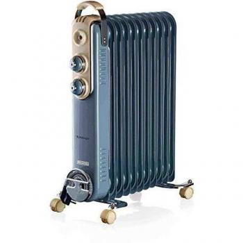 Radiador de aceite vintage Ariete 839, 11 elementos, 2500 W, color celeste, con 3 niveles de potencia y fácil transporte