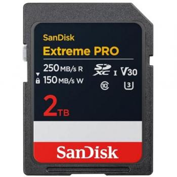 Extreme Pro 2TB SDXC UHS-I Memory Card - Up to 250MB/s Read Speed, V30, U3, Class 10