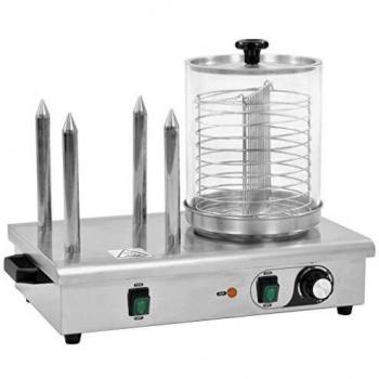 vidaXL Calentador Perritos Calientes 4 Varillas Acero Inoxidable 550 W Máquina