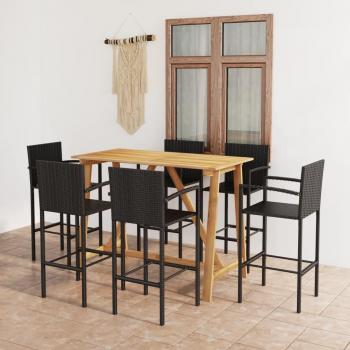 7-Piece Black Garden Bar Set