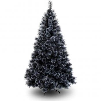 Árbol de Navidad Artificial Negro con Nieve Natural, Abeto de Primera Calidad, disponible en alturas de 120, 150, 180 y 210 cm, con soporte de metal