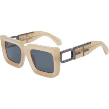 Off-White Oeri073 Boston Sunglasses, Color: 1707 Sand Dark Grey, Unisex, Size: ONE SIZE
