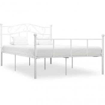 Estructura de cama de metal blanco 140x200 cm