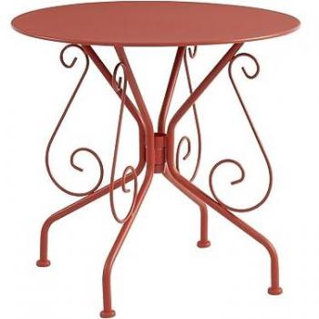 Mesa de jardín de metal estilo hierro forjado - Terracota - GUERMANTES