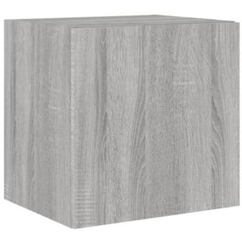 Mueble de TV Multimedia Sonoma con Estante Pared y Luces LED RGB 40,5 x 35 x 40 cm Gris