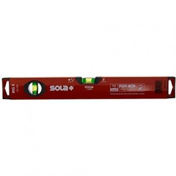 Sola Big X - Nivel de Aluminio Extra Resistente de 40 cm con 3 Burbujas de Precisión Focus, Rojo