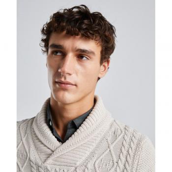Easy Wear - Jersey liso de hombre cuello smoking con arán