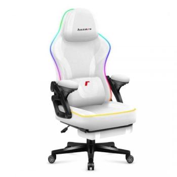 Silla Gaming Ergonómica Huzaro Force 4.6 RGB Blanca con Reposapiés y Iluminación LED
