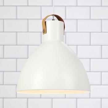 Lámpara colgante EAGLE Blanca 1 bombilla, pantalla de metal, diámetro 35 cm