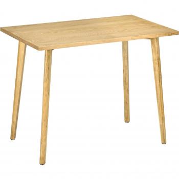 Mesa de Comedor Rectangular HOMCOM con Patas de Madera de Pino 98x60x76,5 cm Natural