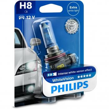 Philips WhiteVision Xenon Effect H8, lámpara de faro 12360WHVB1, blister individual