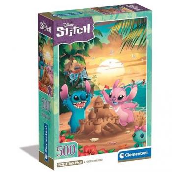 Puzzle Clementoni Disney Stitch 500 Piezas Compacto, Fabricado en Italia