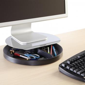 Kensington K60049Us - Soporte Giratorio para Monitor, con Altura Ajustable, Bandeja Giratoria y Sistema Smartfit