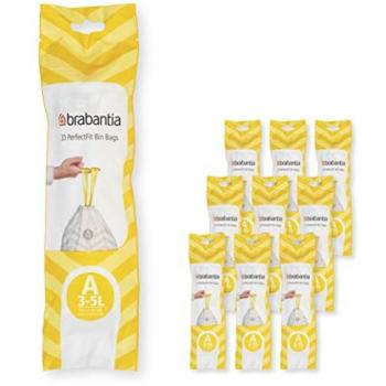 Brabantia PerfectFit 3L Trash Bags - 200 Count, Code A