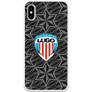 Funda Original para iPhone X - XS con Escudo y Fondo de Estrellas del C.D. Lugo - Licencia Oficial