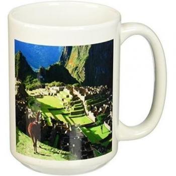 Mensuk mug_141644_2 Peru, Machu Picchu, Llama Overlooks The Lost City Sa17 Mgl0057 Miva Stock Ceramic Mug, 15-Ounce