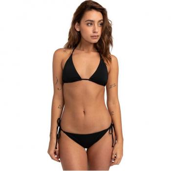 Top de bikini de mujer Billabong Sol Searcher Triángulo Multi Pebble Negro