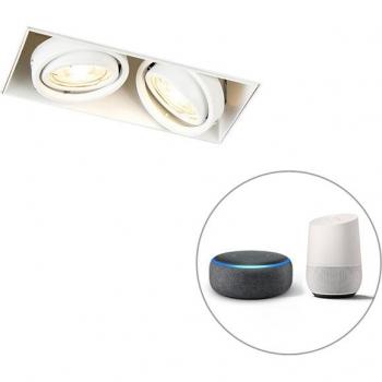 Foco empotrable blanco sin borde 2 bombillas inteligentes WiFi GU10 - ONEON 2