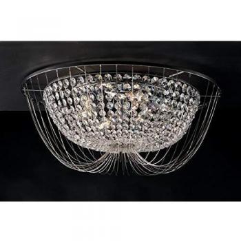 Plafón de Diseño Vienna Cromo 24 cm con Cristales y E14