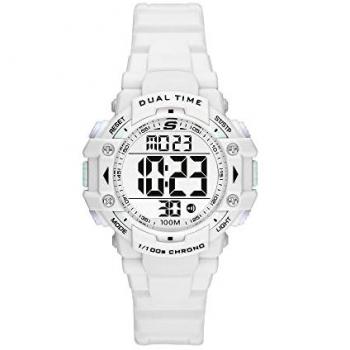 Reloj Skechers SR2111 Digital para Mujer, Resistente al Agua, con Cronómetro y Alarma, Caja de Poliuretano y Correa de Poliuretano