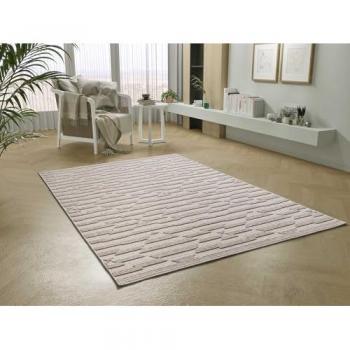 Alfombra de Interior Étnica con Relieve Beige Element 8938 - 154x230 cm