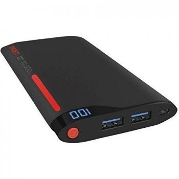 Cygnett Lotes Hasta Polímero Digital 10,000Mah 2 Puertos /2.1A Rojo / Gris