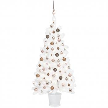 vidaXL Artificial Pre-lit Christmas Tree with Ball Set White 90 cm