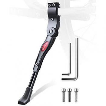 Beedove Pata de Cabra para Bicicleta, para 24 - 28 Caballete Lateral, Aluminio Aleación Ajustable Soporte de Bicicleta Bici Stand, con pie Goma Antideslizante, para Bicicleta Montaña/700 / BMX/MTB