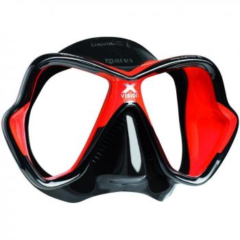 Mares X-Vision LiquidSkin - Máscara de buceo, schwarz/rot/schwarz