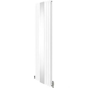 Radiador Ovalado Espejo con Válvulas - 1800mm x 500mm - Blanco y Negro